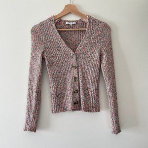 Madewell Marled Shrunken Ribbed Cardigan Sweater XS